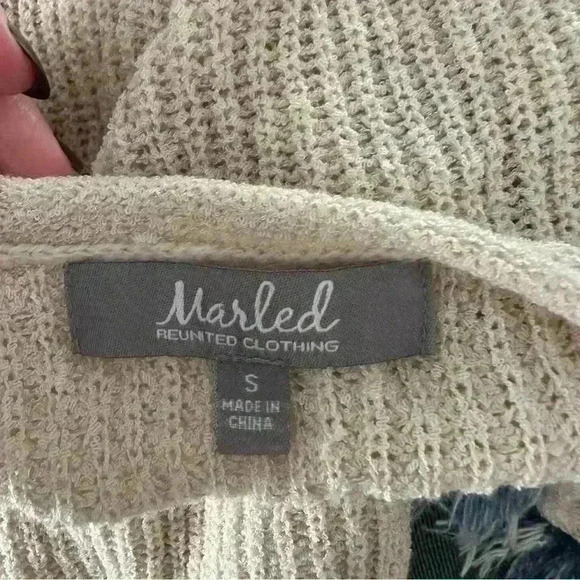 Vintage style neutral open‎ knit sweater top - Picture 8 of 9